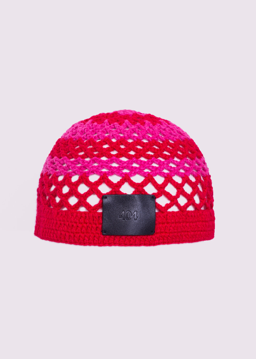 Striped Fishnet Hat in Pink and Red