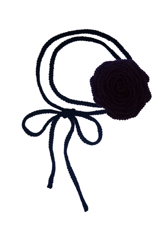 CROCHET FLOWER IN BLACK